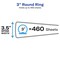 Avery Standard 3 Ring Binder with Label Holder, 3" Round Rings, 460-Sheet Capacity, 3.5 Inch Wide Spine, 1 Blue Binder, Ideal for Lightweight Organization and Occasional Referencing (04600)
